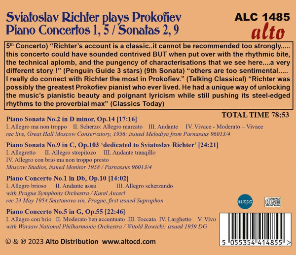 Sviatoslav Richter, Sergei Prokofiev : Sviatoslav Richter Plays Prokofiev; Sonatas 2,9 And Concertos 1, 5 (CD, Comp)