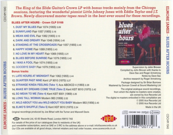 Elmore James & His Broomdusters : Blues After Hours (CD, Album, RE)