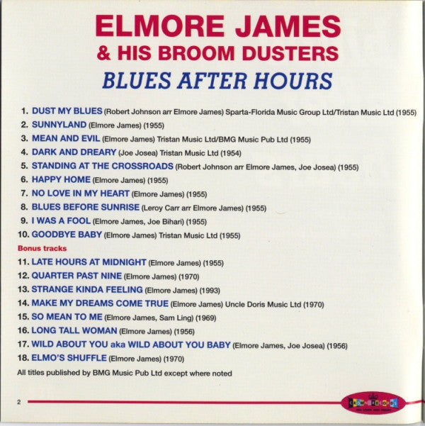 Elmore James & His Broomdusters : Blues After Hours (CD, Album, RE)