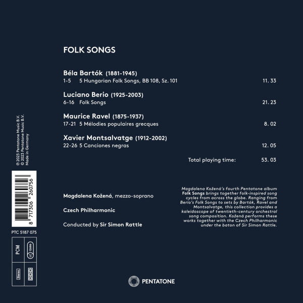 Magdalena Kožená, The Czech Philharmonic Orchestra, Sir Simon Rattle : Folk Songs (CD)