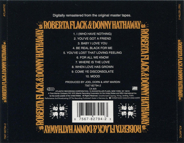 Roberta Flack & Donny Hathaway : Roberta Flack & Donny Hathaway (CD, Album, RE, RM)