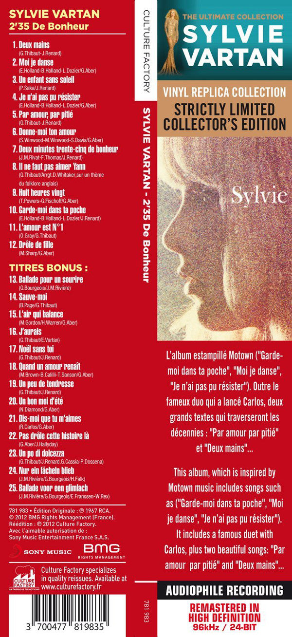 Sylvie Vartan : Sylvie (CD, Album, Ltd, RE, RM)