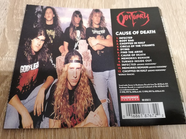 Obituary : Cause Of Death (CD, Album, RE, RM, Unofficial)