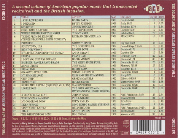 Various : The Golden Age Of American Popular Music (Volume 2) (CD, Comp)