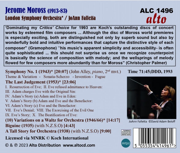 Jerome Moross, JoAnn Falletta, London Symphony Orchestra, New Zealand Symphony Orchestra : Symphony; The Last Judgement; Variations On A Waltz; Biguine; A Tall Story (CD)