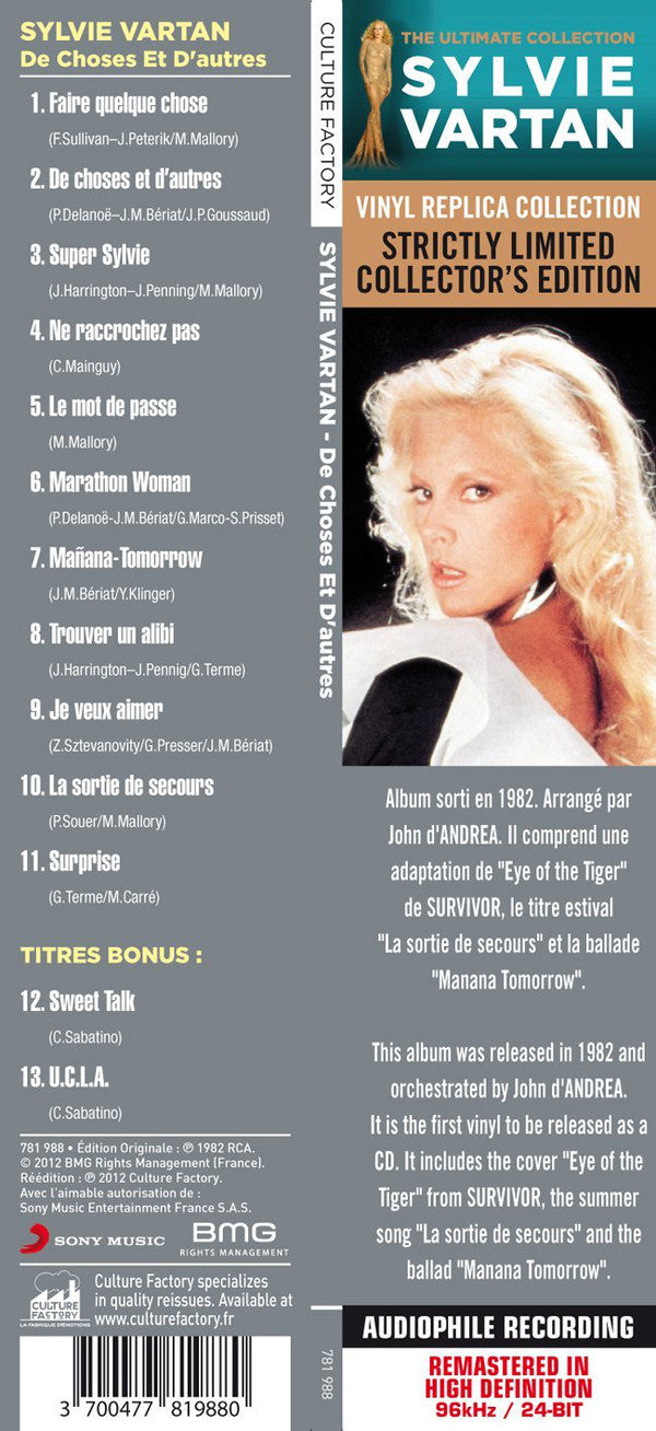 Sylvie Vartan : De Choses Et D'autres (CD, Album, Ltd, RE, RM, Vin)