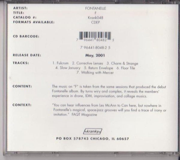 Fontanelle : F (CD, EP, Promo)
