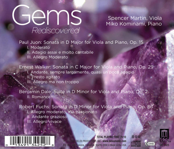 Paul Juon, Ernest Walker (3), Benjamin Dale, Robert Fuchs, Spencer Martin (4), Miko Kominami : Gems Rediscovered (CD, Album)