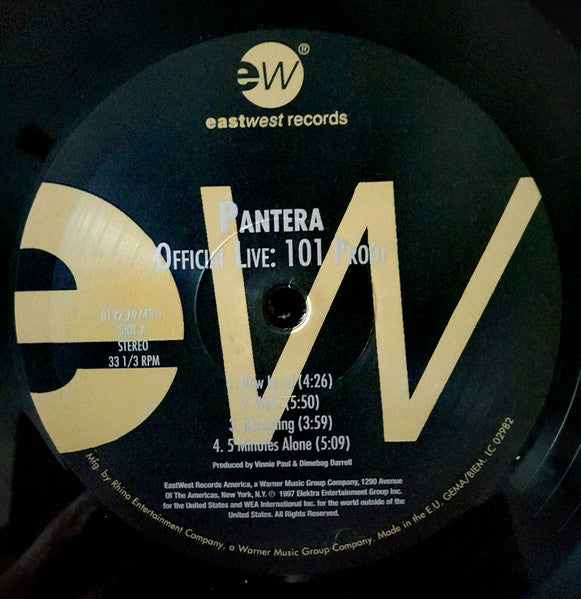 Pantera : Official Live: 101 Proof (2xLP, Album, RE, 180)