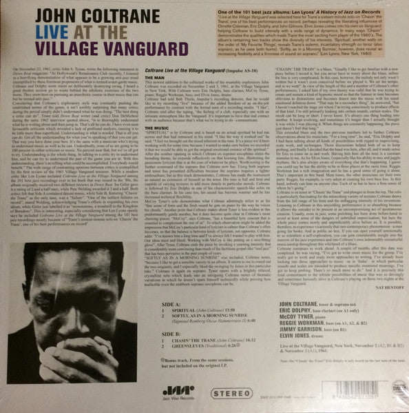 John Coltrane : "Live" At The Village Vanguard (LP, Album, Ltd, RE, RM, 180)