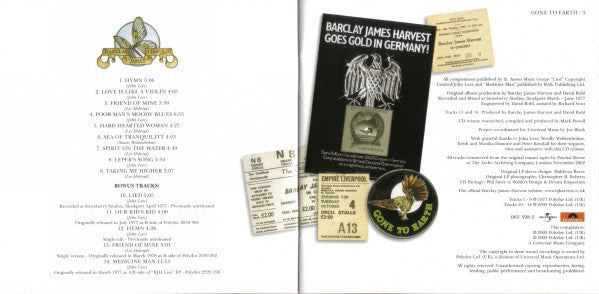 Barclay James Harvest : Gone To Earth (CD, Album, RE, RM)