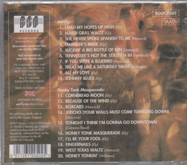 Joe Ely : Joe Ely / Honky Tonk Masquerade (CD, Comp)