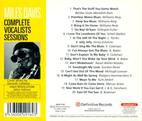Miles Davis : Complete Vocalists Sessions (CD, Comp)
