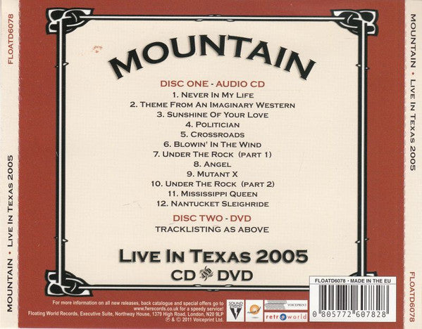Mountain : Live In Texas 2005 (CD + DVD-V, RE)