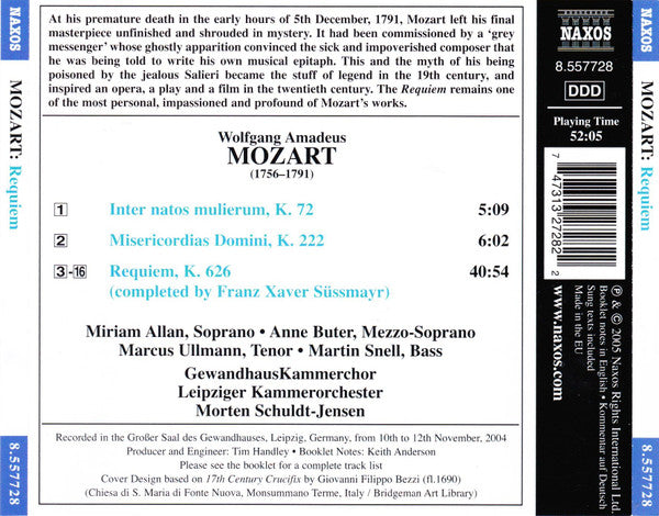 Wolfgang Amadeus Mozart : Requiem (CD, O-C)