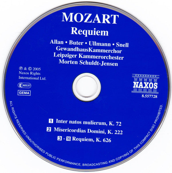 Wolfgang Amadeus Mozart : Requiem (CD, O-C)