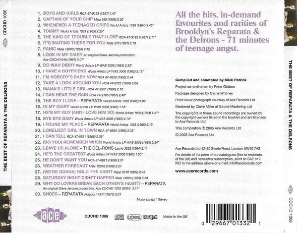 Reparata And The Delrons : The Best Of Reparata & The Delrons (CD, Comp, Mono)