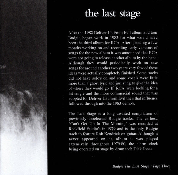 Budgie : The Last Stage (CD, Album)