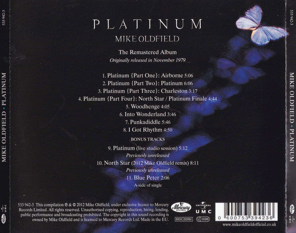 Mike Oldfield : Platinum (CD, Album, RE, RM)