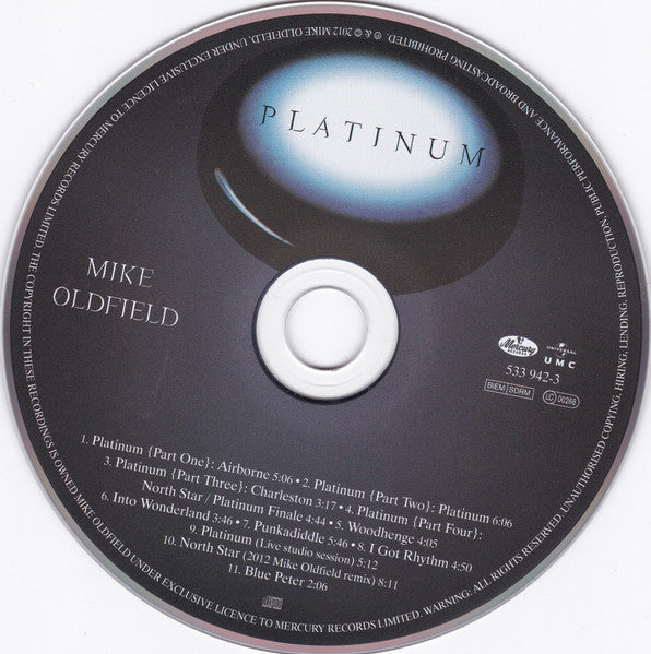 Mike Oldfield : Platinum (CD, Album, RE, RM)