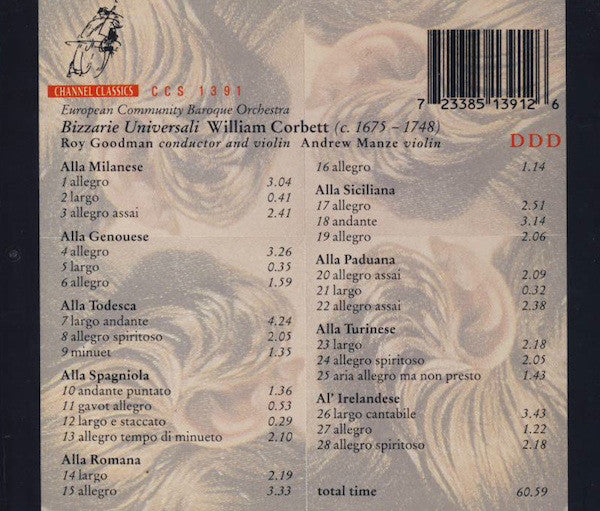 William Corbett - European Community Baroque Orchestra, Roy Goodman, Andrew Manze : Bizzarie Universali (CD, Album)