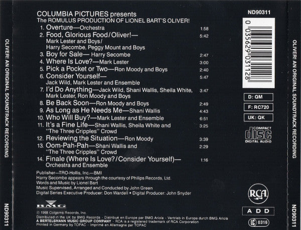 Lionel Bart : Oliver! - Original Soundtrack Recording (CD, Album)