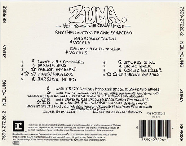 Neil Young With Crazy Horse : Zuma (CD, Album, RE)
