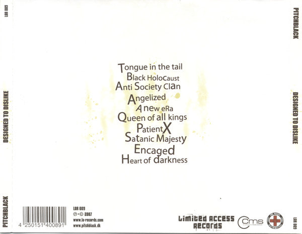 Pitchblack (3) : Designed To Dislike (CD, Album)
