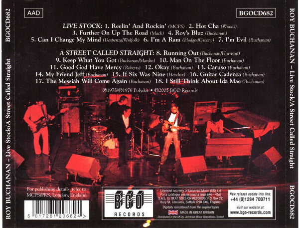Roy Buchanan : Live Stock / A Street Called Straight (CD, Comp, RM)
