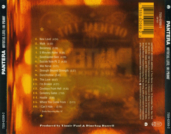 Pantera : Official Live: 101 Proof (CD, Album)