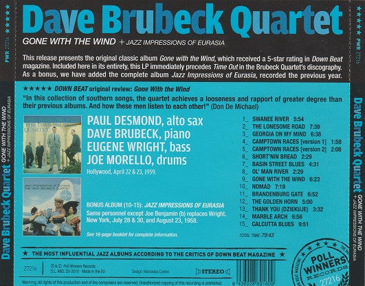 The Dave Brubeck Quartet : Gone With The Wind + Jazz Impressions Of Eurasia (CD, Album, Comp)
