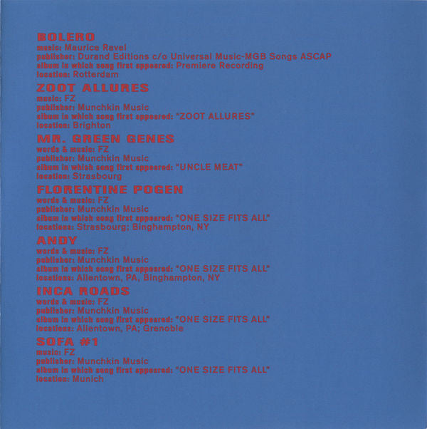 Frank Zappa : The Best Band You Never Heard In Your Life (2xCD, Album, RE, RM)