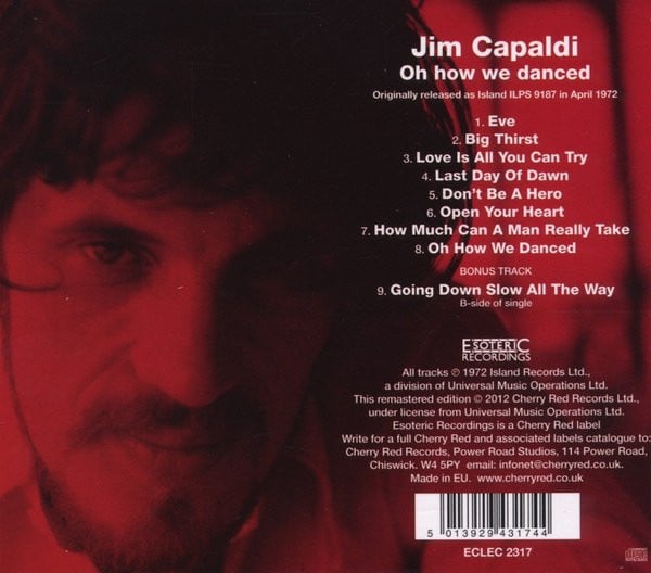 Jim Capaldi : Oh How We Danced (CD, Album, RE, RM)