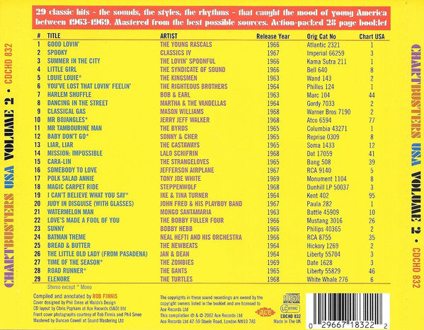 Various : Chartbusters USA Volume 2 (CD, Comp)