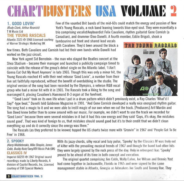 Various : Chartbusters USA Volume 2 (CD, Comp)