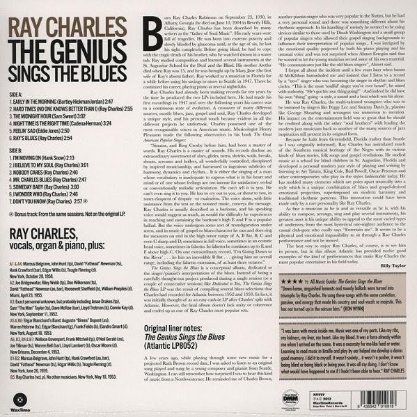 Ray Charles : The Genius Sings The Blues (LP, Album, Ltd, RE, RM, 180)