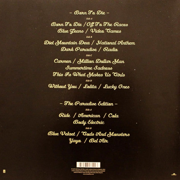 Lana Del Rey : Born To Die (The Paradise Edition) (LP, MiniAlbum, Ltd, Sli)