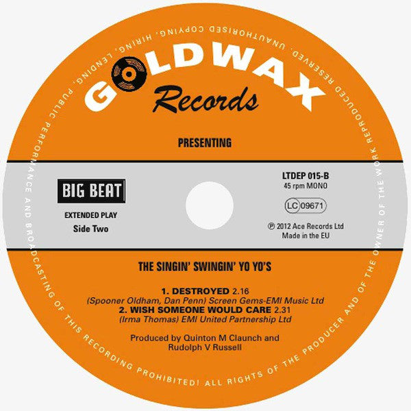 The Yo Yo's : Presenting The Singin' Swingin' Yo Yo's (7", EP, Mono, Ltd)