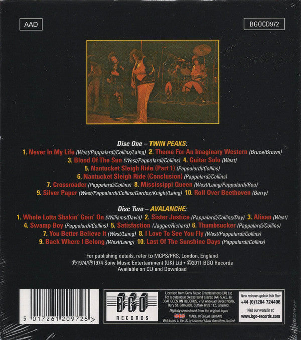 Mountain : Twin Peaks / Avalanche (2xCD, Album, Comp, RE, RM)