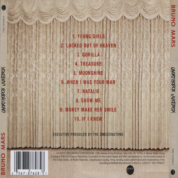 Bruno Mars : Unorthodox Jukebox (CD, Album, Arv)