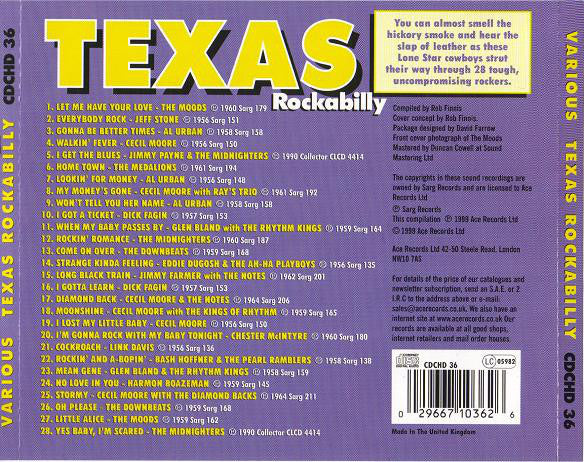Various : Texas Rockabilly, Rockabilly & Rock 'n' Roll From Sarg Records Of Luling, Texas (CD, Comp)