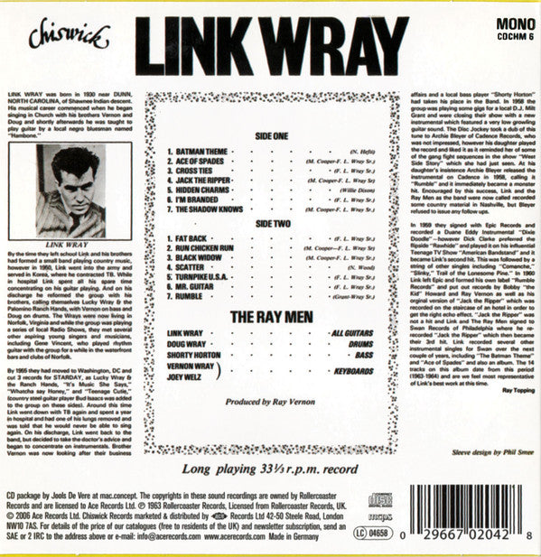 Link Wray : Early Recordings (CD, Comp, RE)