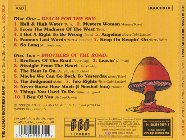The Allman Brothers Band : Reach For The Sky / Brothers Of The Road (CD, Album, Comp, RE, RM, Sou)