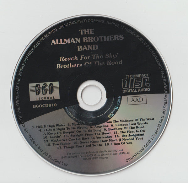 The Allman Brothers Band : Reach For The Sky / Brothers Of The Road (CD, Album, Comp, RE, RM, Sou)