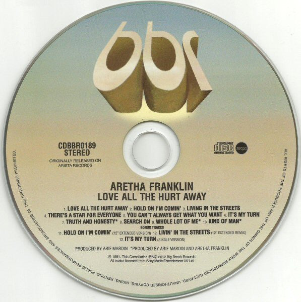 Aretha Franklin : Love All The Hurt Away (CD, Album, RE, RM)