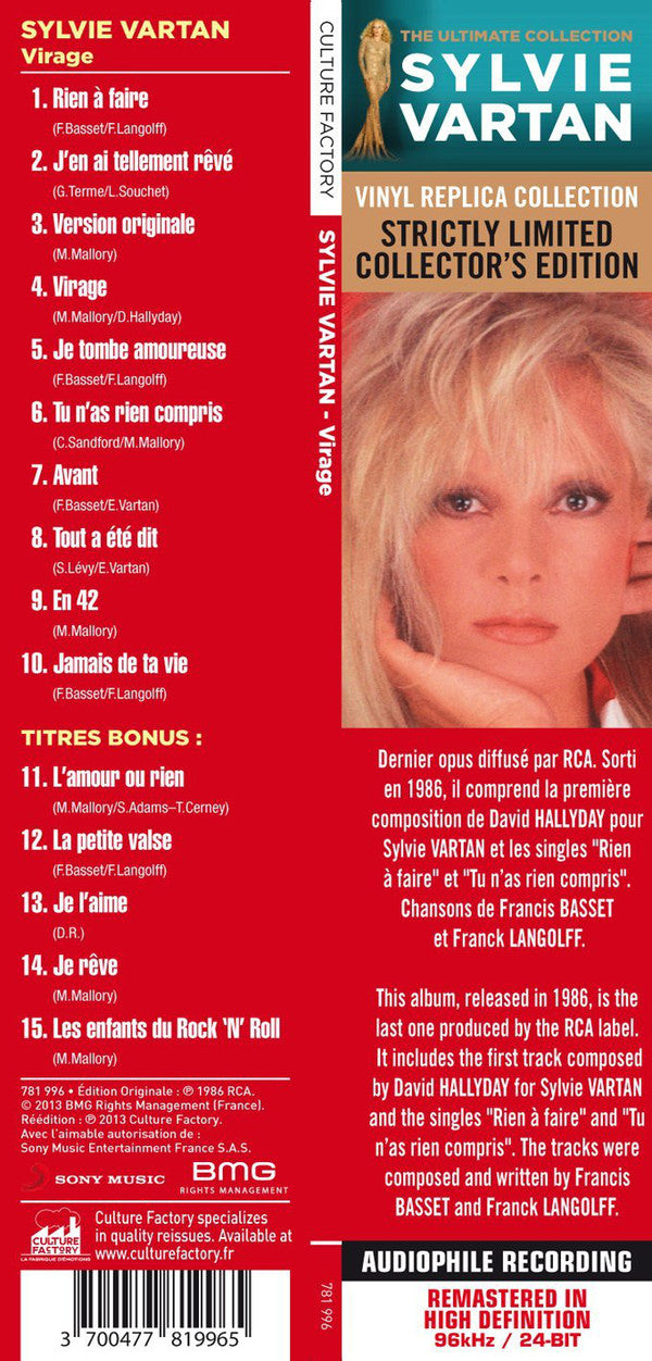 Sylvie Vartan : Virage (CD, Album, Ltd, RE, RM, Vin)