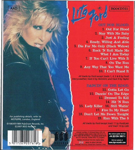 Lita Ford : Out For Blood / Dancin' On The Edge (CD, Comp, RE, RM)