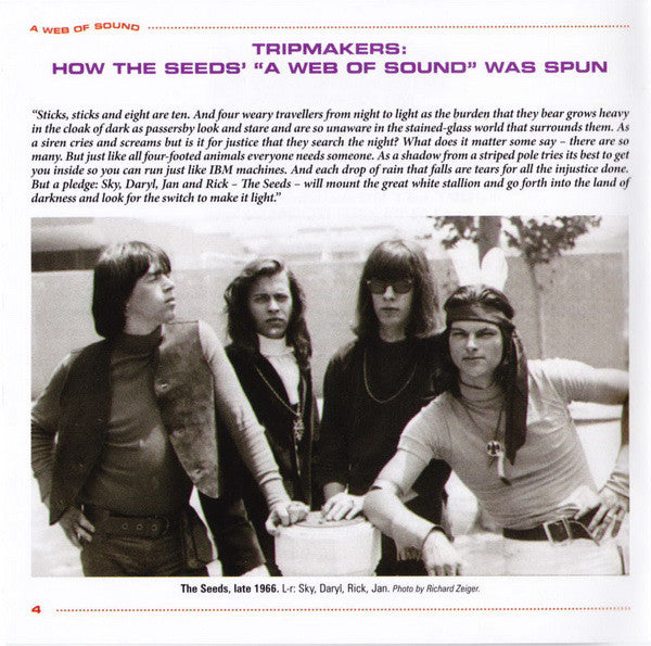 The Seeds : A Web Of Sound (2xCD, Album, Mono, RE, RM)