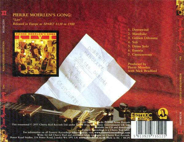 Pierre Moerlen's Gong : Live (CD, Album, RE, RM)