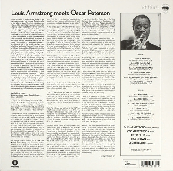 Louis Armstrong Meets Oscar Peterson : Louis Armstrong Meets Oscar Peterson (LP, Album, Ltd, RE, RM, Rec)